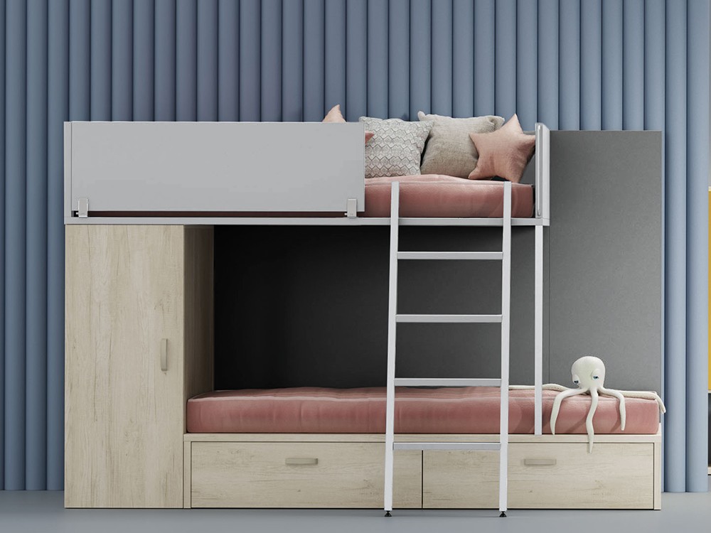 Cama tren con armario y cajones Zona Joven de Lagrama - 6