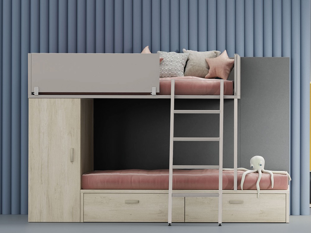 Cama tren con armario y cajones Zona Joven de Lagrama - 7