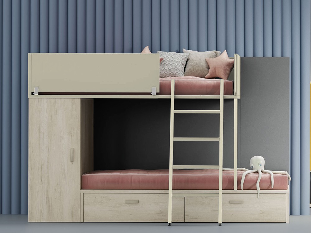 Cama tren con armario y cajones Zona Joven de Lagrama - 2