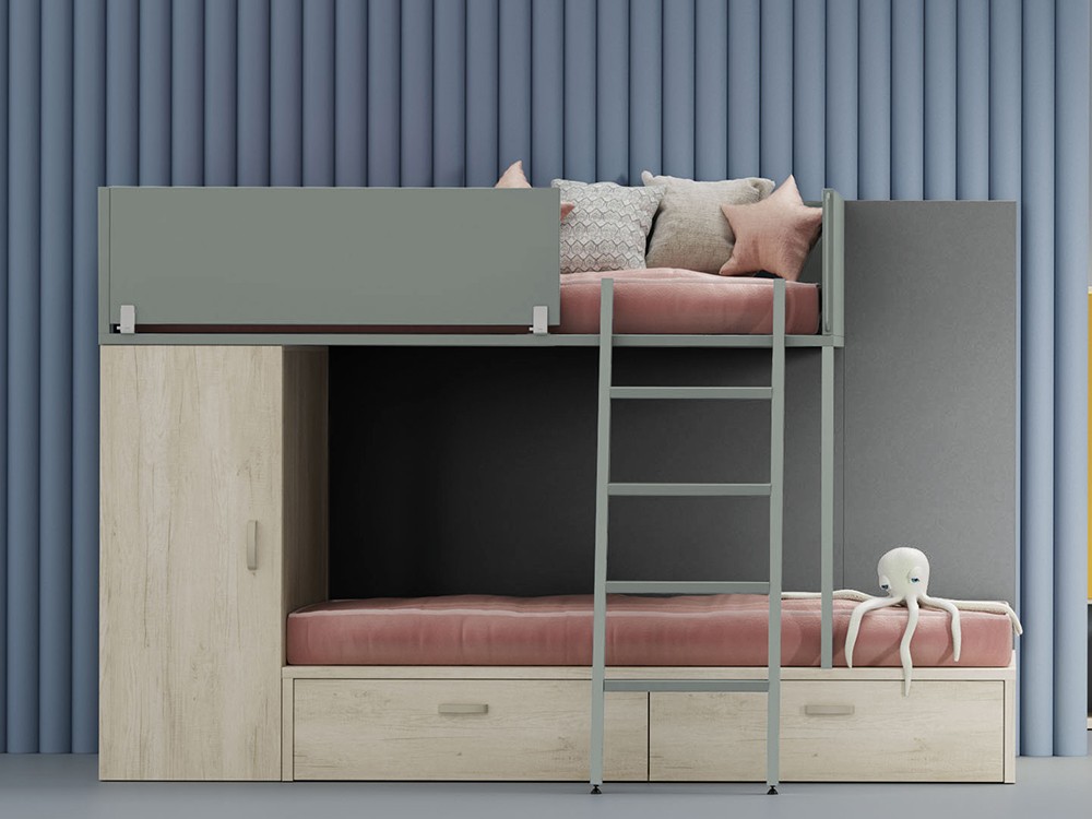 Cama tren con armario y cajones Zona Joven de Lagrama - 9