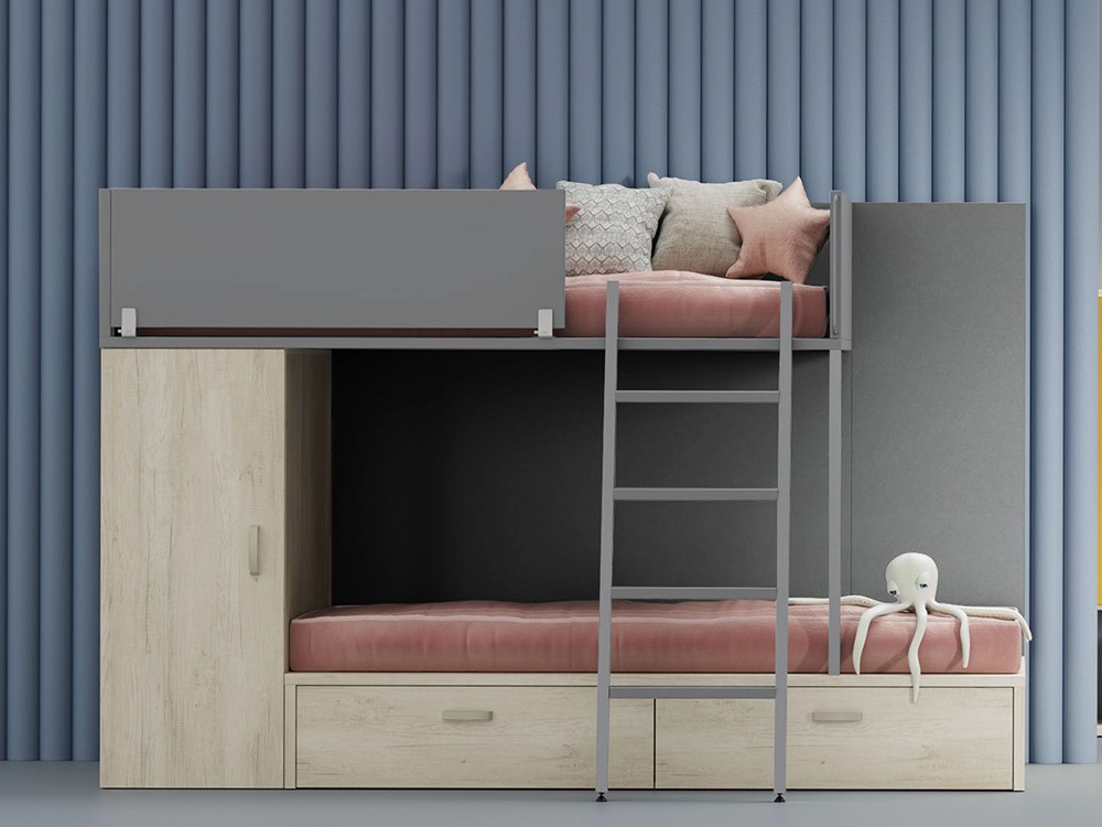 Cama tren con armario y cajones Zona Joven de Lagrama - 10