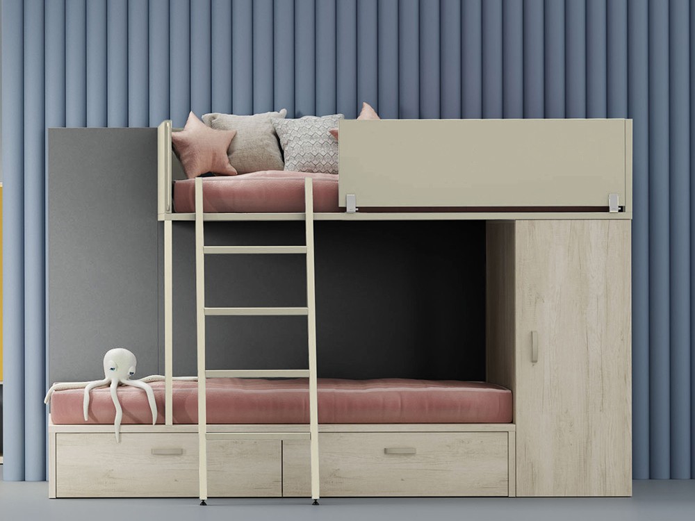 Cama tren con armario y cajones Zona Joven de Lagrama - 16