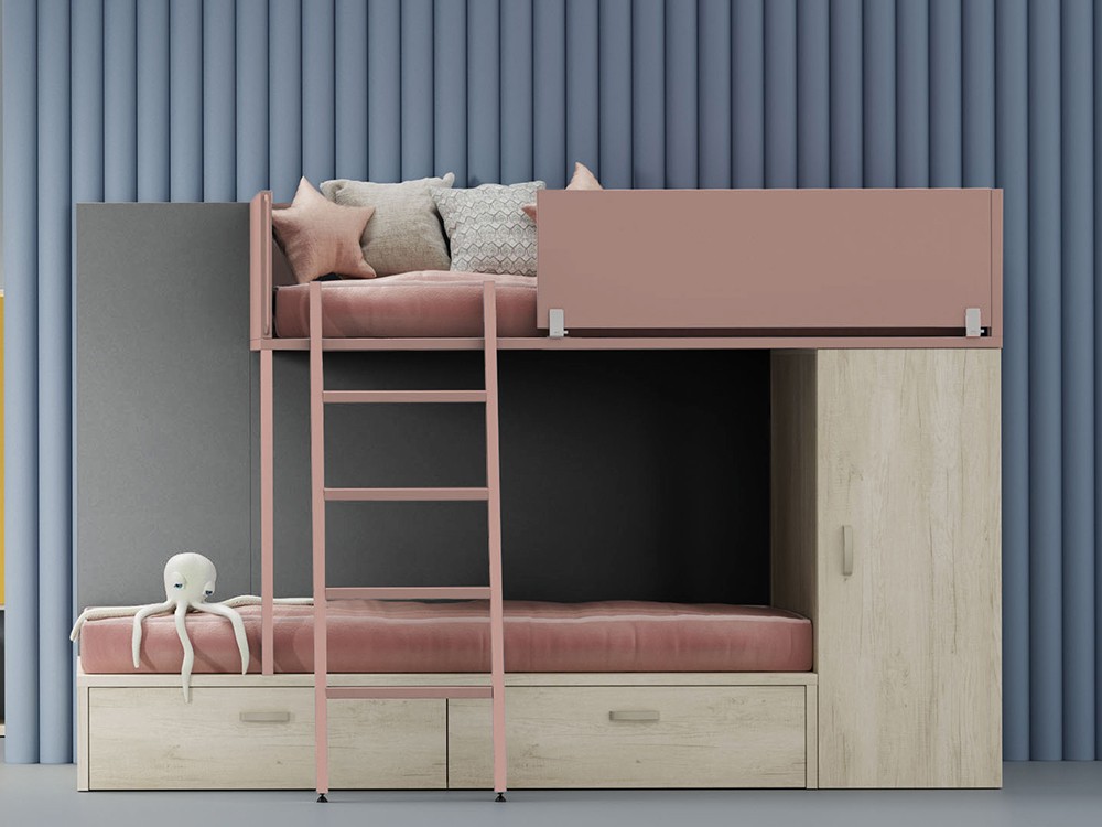 Cama tren con armario y cajones Zona Joven de Lagrama - 18