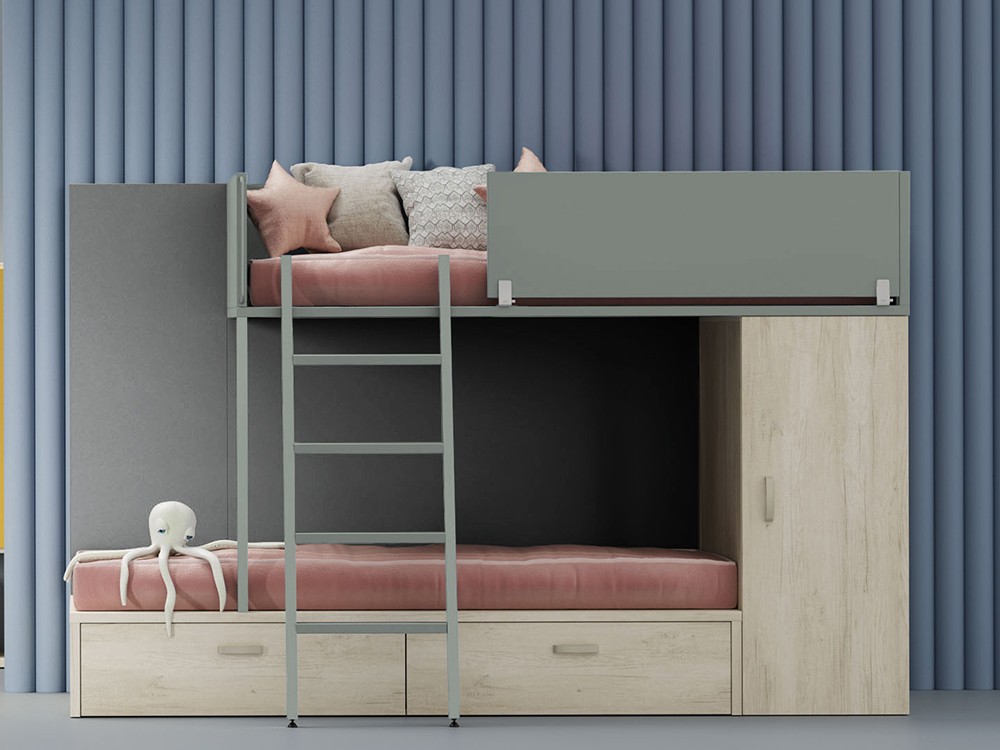 Cama tren con armario y cajones Zona Joven de Lagrama - 19