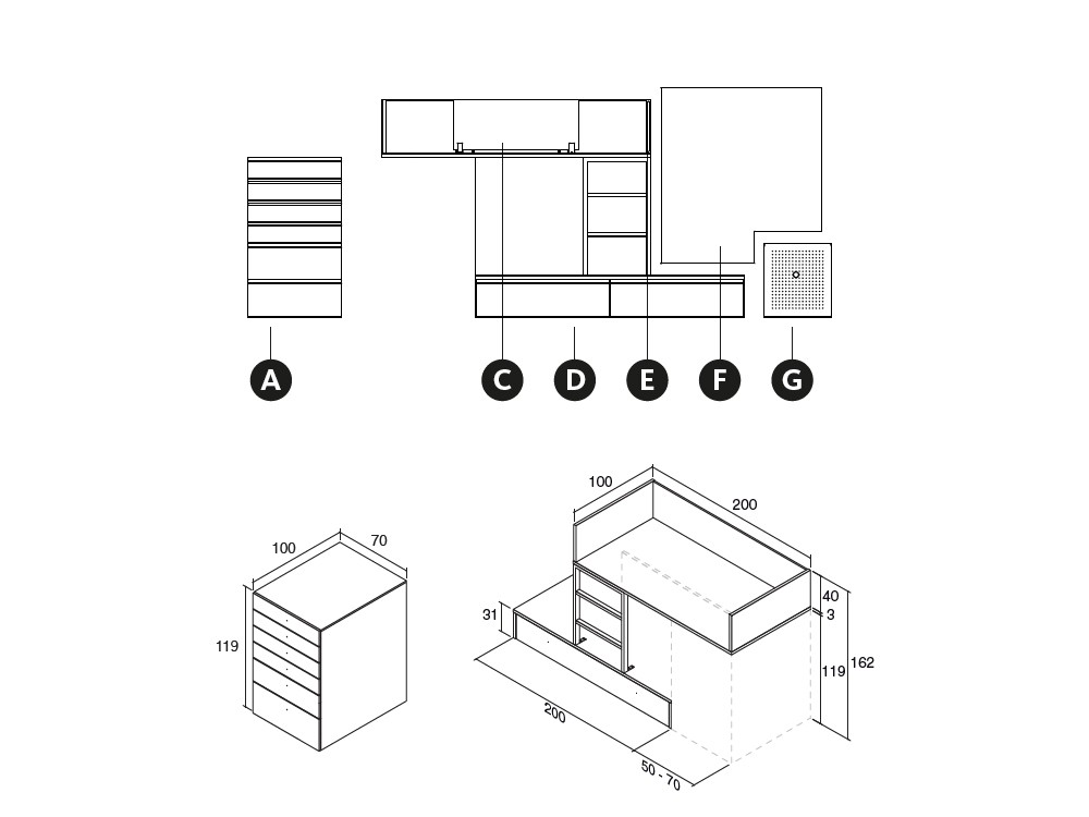 Cama tren con cajones Zona Joven de Lagrama - 13