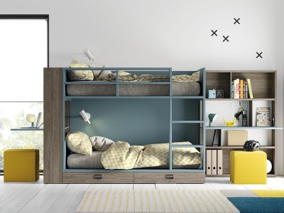 Dormitorio con litera Flat y secreter Zona Joven de Lagrama - 1