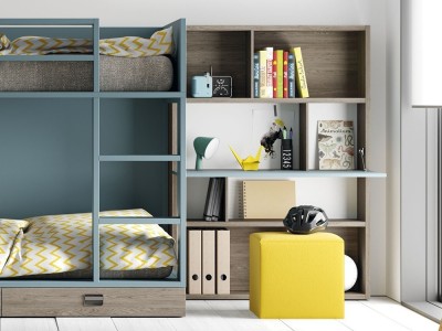 Dormitorio con litera Flat y secreter Zona Joven de Lagrama - 2