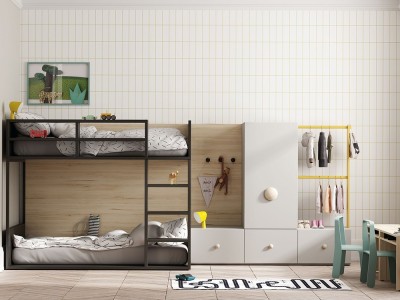 Dormitorio con litera Flat y armario Zona Joven Lagrama