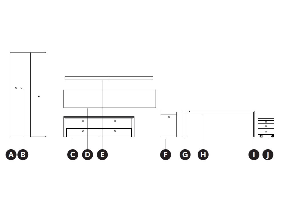 Dormitorio con compacto Lima Zona Joven de Lagrama - 4