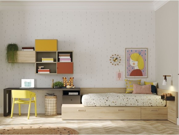 Cama nido modular con arrastre Kubox Zona Joven - 1