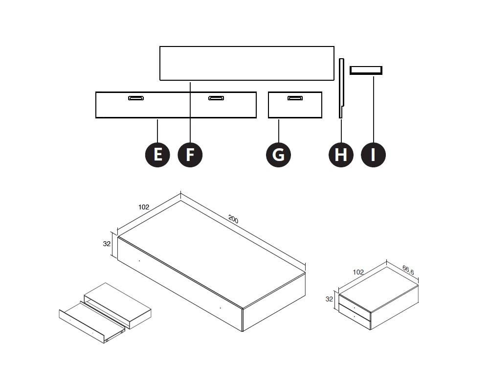 Cama nido modular con arrastre Kubox Zona Joven - 4