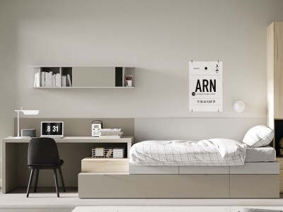 Cama nido modular con escritorio Kubox Zona Joven de Lagrama -1