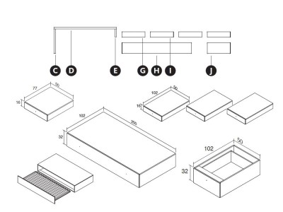 Cama nido modular con escritorio Kubox Zona Joven de Lagrama -4