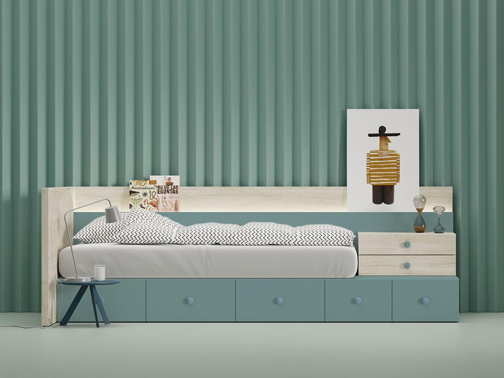 Cama modular con estante revistero Kubox Zona Joven de Lagrama - 2
