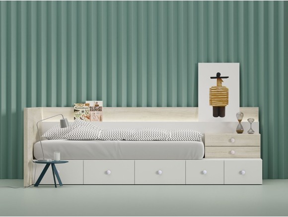 Cama modular con estante revistero Kubox Zona Joven de Lagrama - 1