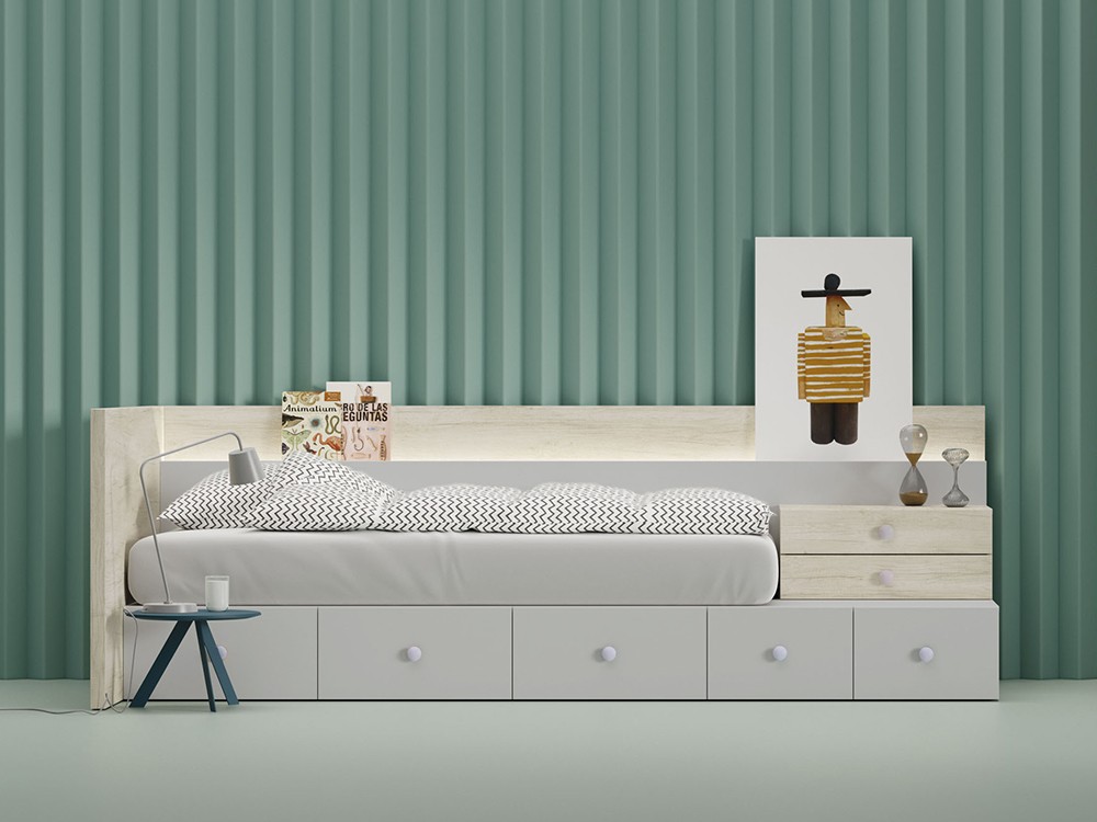 Cama modular con estante revistero Kubox Zona Joven de Lagrama - 3