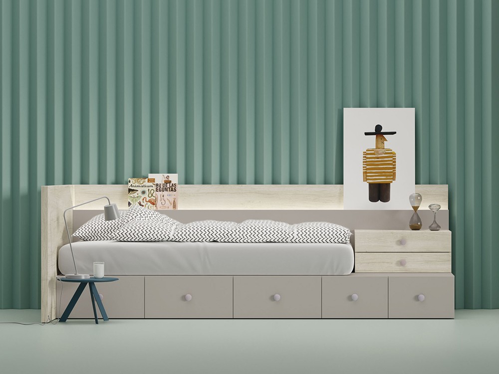 Cama modular con estante revistero Kubox Zona Joven de Lagrama - 4