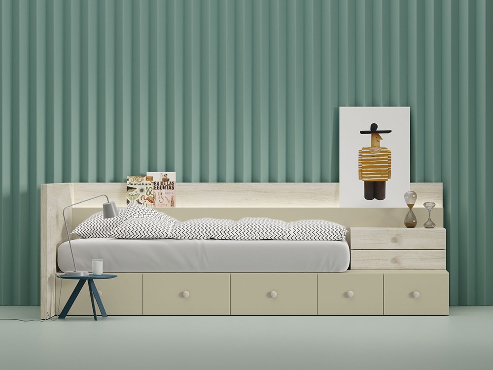 Cama modular con estante revistero Kubox Zona Joven de Lagrama - 6
