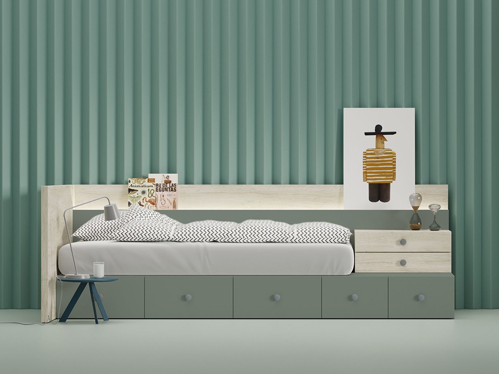 Cama modular con estante revistero Kubox Zona Joven de Lagrama - 9