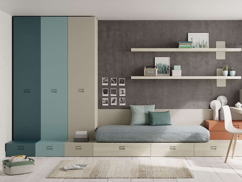 Cama modular con escritorio Kubox Zona Joven de Lagrama -2