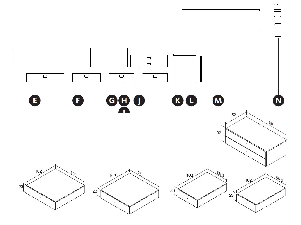 Cama modular con escritorio Kubox Zona Joven de Lagrama -4