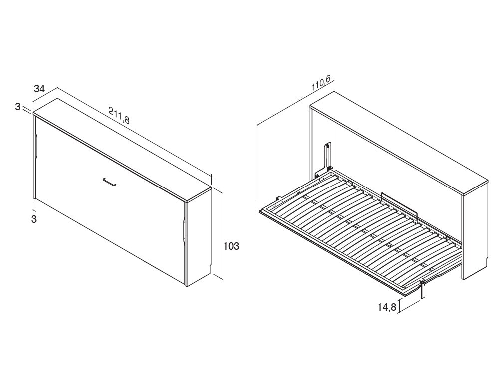 Cama abatible horizontal 90 Zona Joven de Lagrama - 17