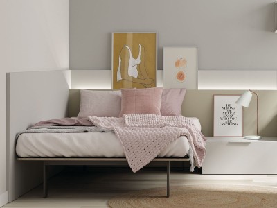 Cama 135 con cabecero LED Zona Joven Lagrama