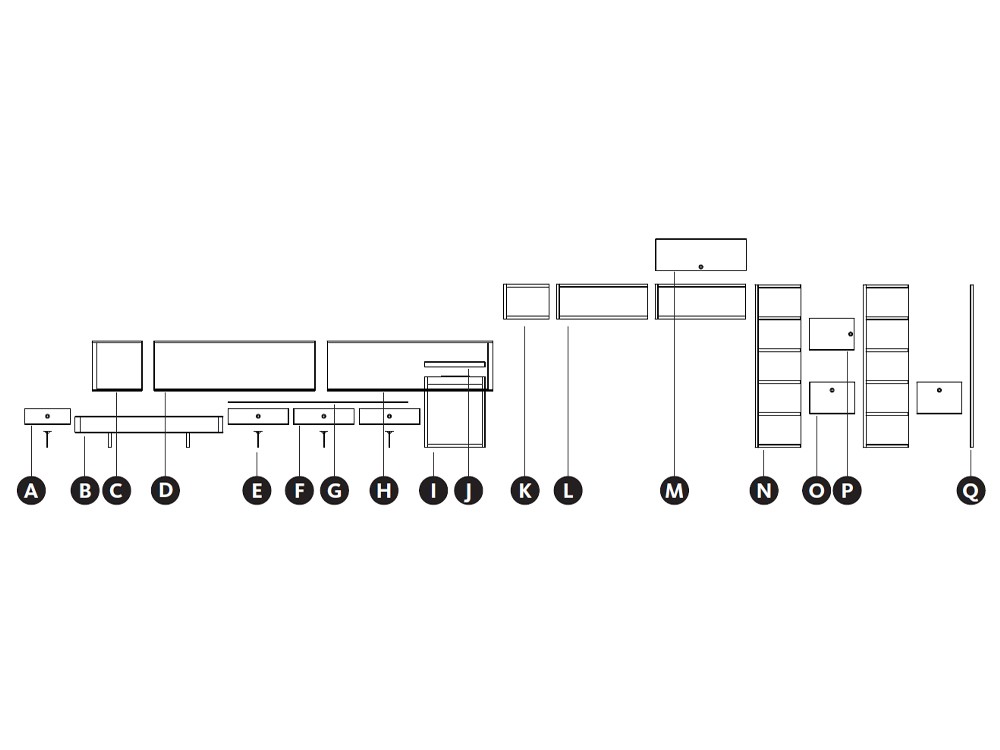 Dormitorio juvenil Homage Zona Joven con zona de estudio y librería suspendida de Lagrama - 2