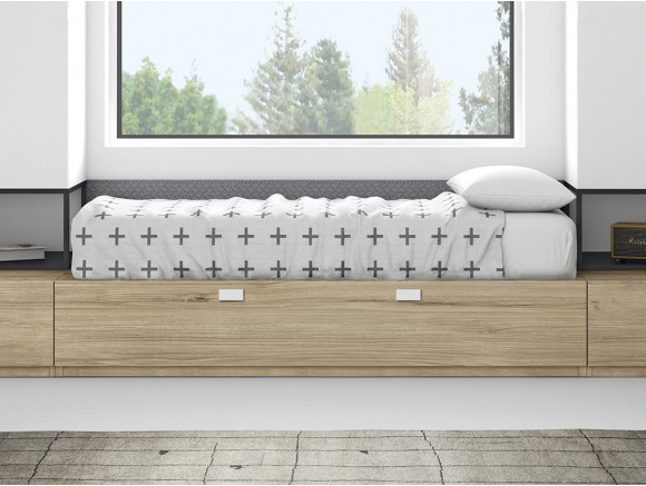 Cama 90 x 200(190) -Betten con cama nido tapizada