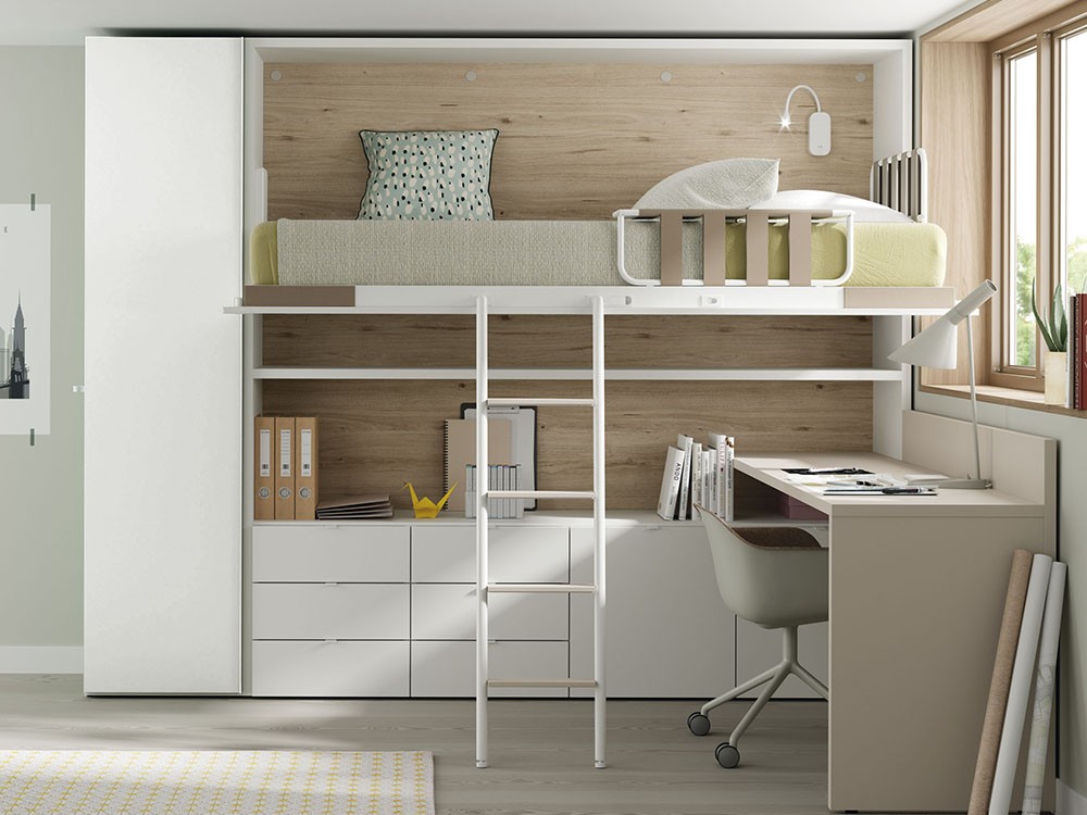 Composición con cama alta abatible 90cm Up & Down 17 de Jotajotape - 12