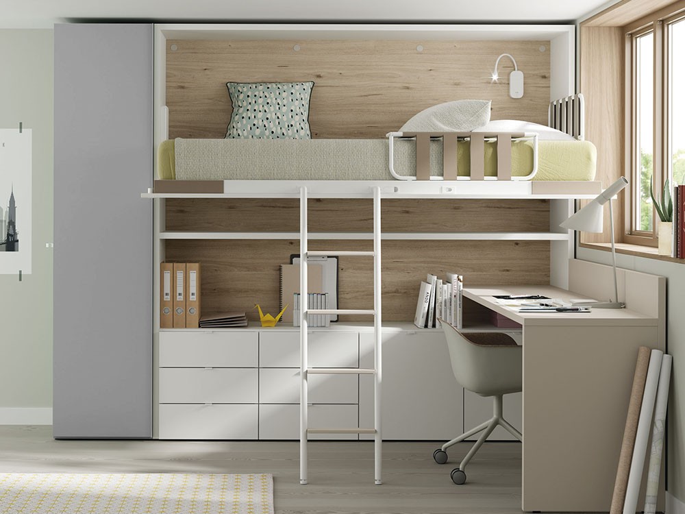 Composición con cama alta abatible 90cm Up & Down 17 de Jotajotape - 13