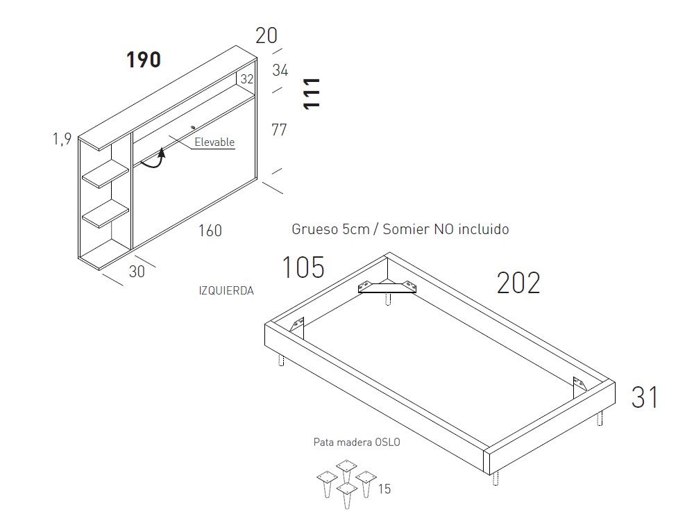 Cama Goa con cabecero arcón Vita 01 de jotajotape - 2
