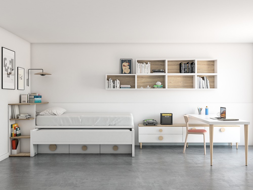 Dormitorio juvenil Bicama con tres cajones Vita 05 jotajotape - 10