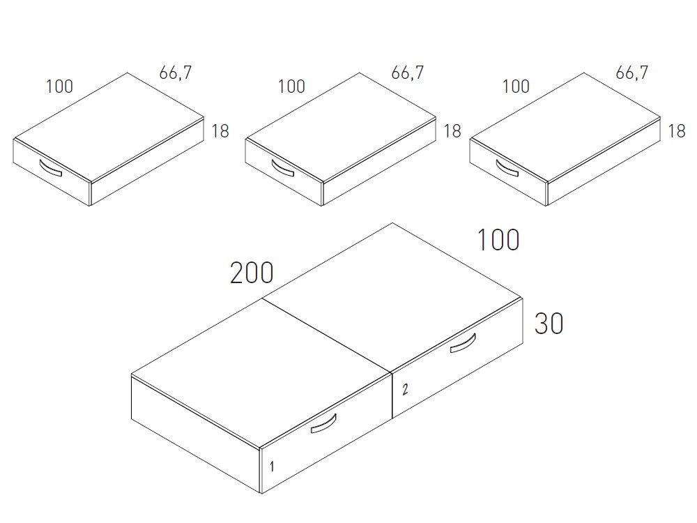 Cama modular con cajones Cubo Vita 11 de jotajotape - 2