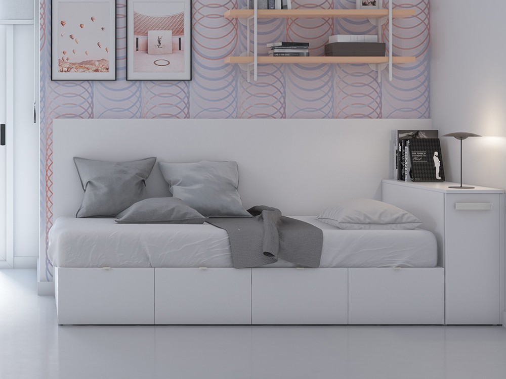 Cama modular con arcón extraíble Cubo Vita 12 de jotajotape - 1