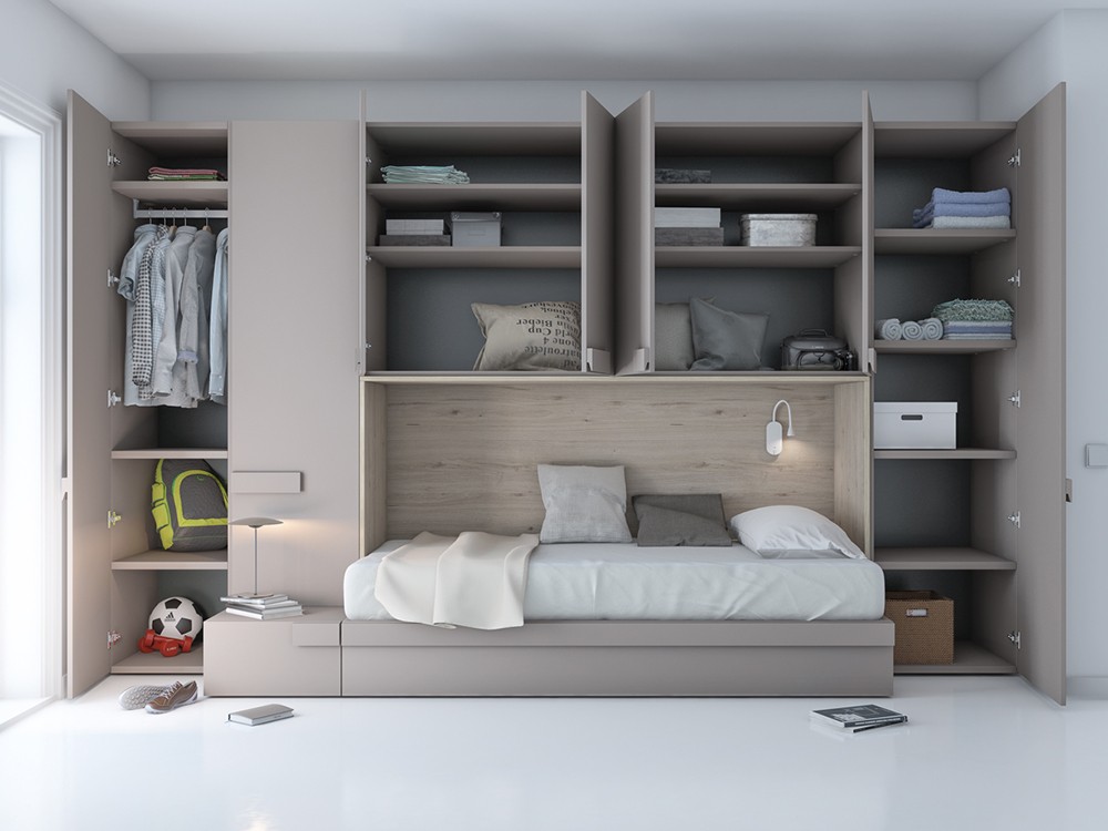 Dormitorio juvenil con cama nido y armarios Vita 14 de jotajotape - 1