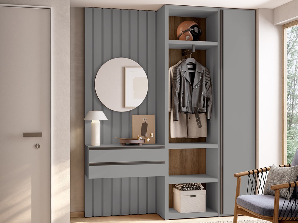 Mueble recibidor panelado Gap con armario ADD 01 de Antaix - 3