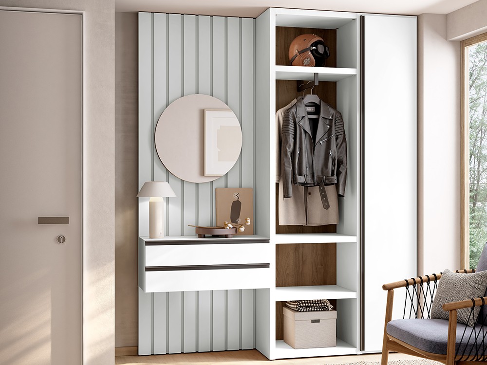 Mueble recibidor panelado Gap con armario ADD 01 de Antaix - 2