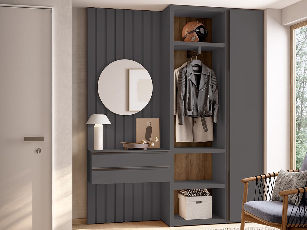 Mueble recibidor panelado Gap con armario ADD 01 de Antaix - 4