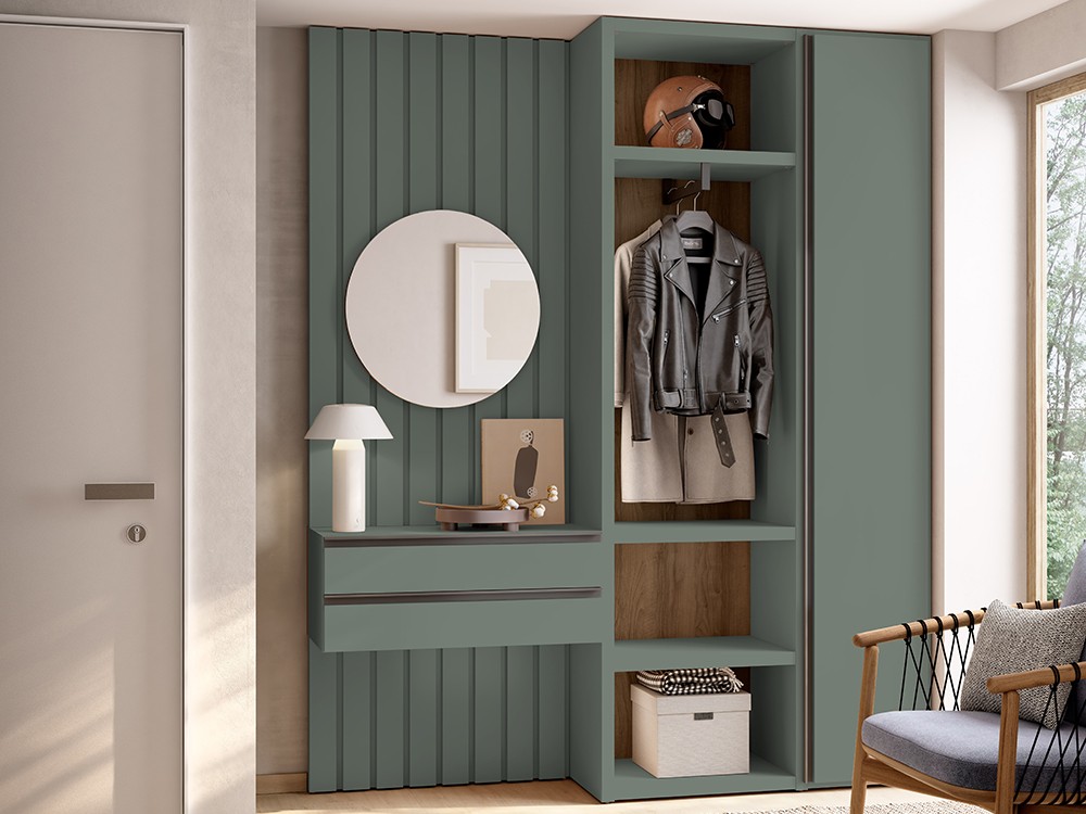 Mueble recibidor panelado Gap con armario ADD 01 de Antaix - 5