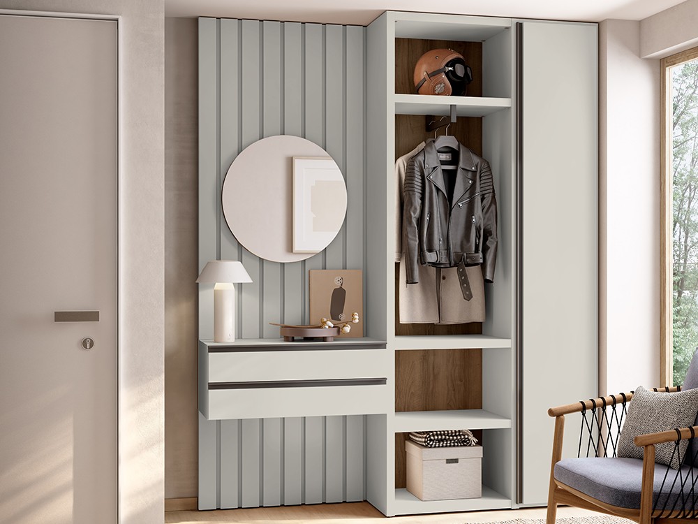 Mueble recibidor panelado Gap con armario ADD 01 de Antaix - 6