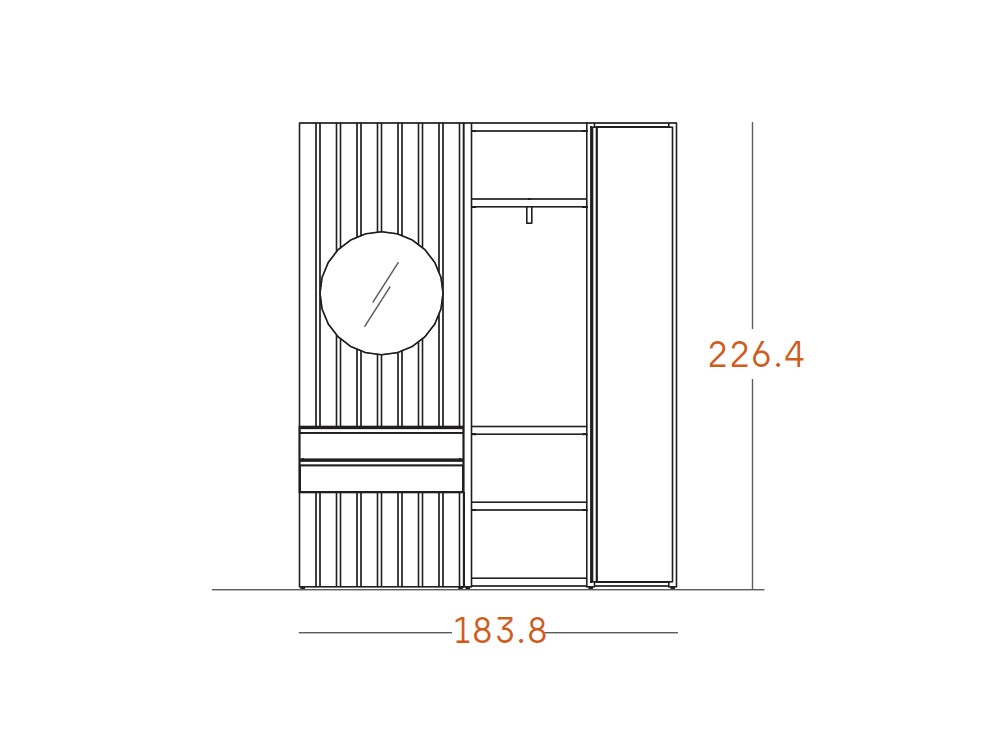 Mueble recibidor panelado Gap con armario ADD 01 de Antaix - 8