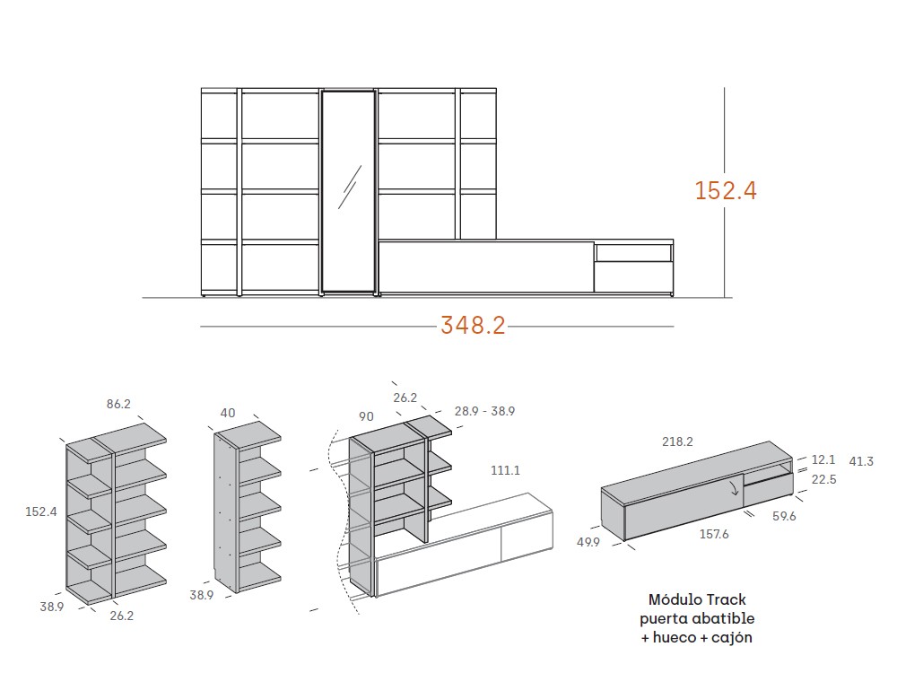 Mueble para salón con vitrina ADD 12 de Antaix - 4