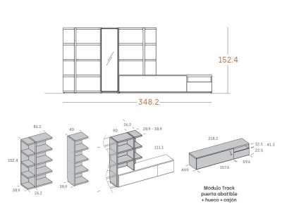 Mueble para salón con vitrina ADD 12 de Antaix - 4