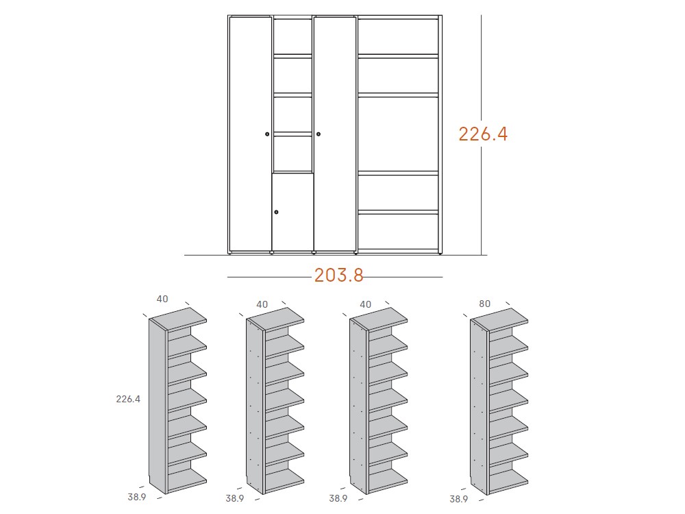 Librería a medida con puertas ADD 18 de Antaix - 7