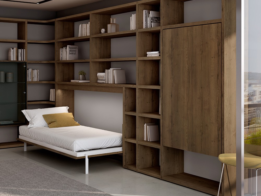 Mueble multifunción con cama 90 y escritorio abatibles ADD 19 de Antaix - 2