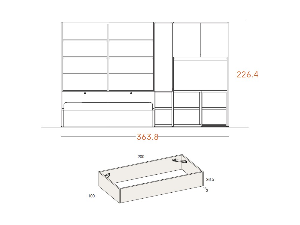 Dormitorio juvenil con zona de estudio ADD 25 de Antaix - 3