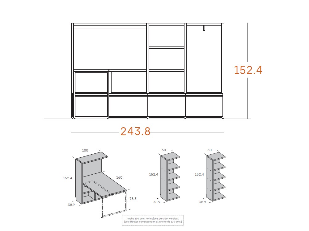 Mueble con escritorio HomeOffice ADD 27 de Antaix - 3