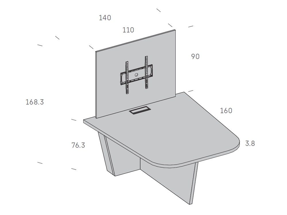 Mesa con panel para videoconferencias ADD de antaix - 3