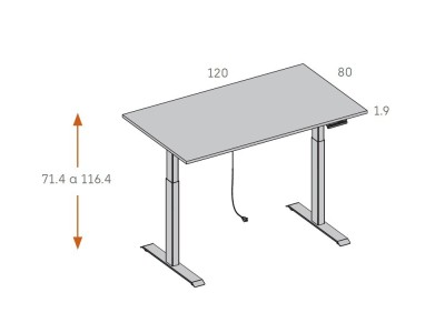 Mesa con altura regulable eléctrica ADD 32 de Antaix - 3